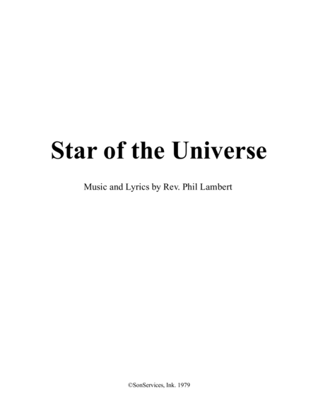 Star Of The Universe Sheet Music