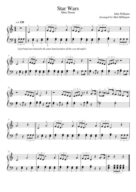 Free Sheet Music Star Wars Main Theme