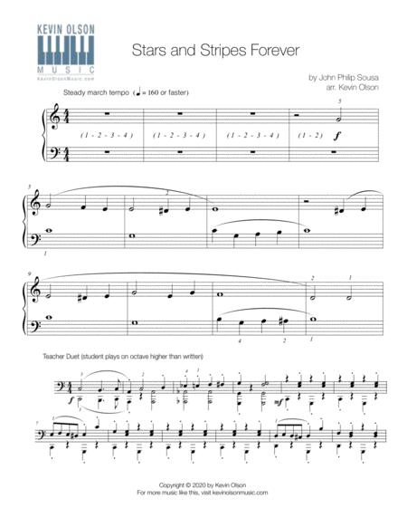 Free Sheet Music Stars And Stripes Forever Elementary Duet