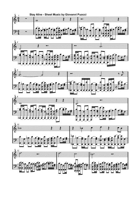 Free Sheet Music Stay Alive