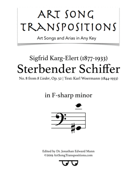 Free Sheet Music Sterbender Schiffer Op 52 No 8 F Sharp Minor Bass Clef