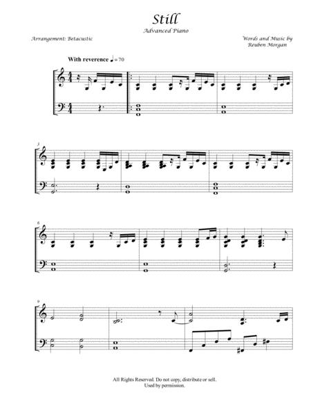 Free Sheet Music Still Hillsong Sheet Music Advanced