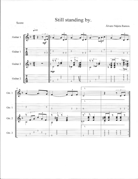 Still Standing By Guitar Duet Sheet Music