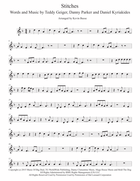 Stitches Flute Sheet Music