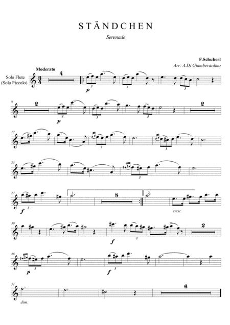 Free Sheet Music Stndchen Serenade C Flute Choir