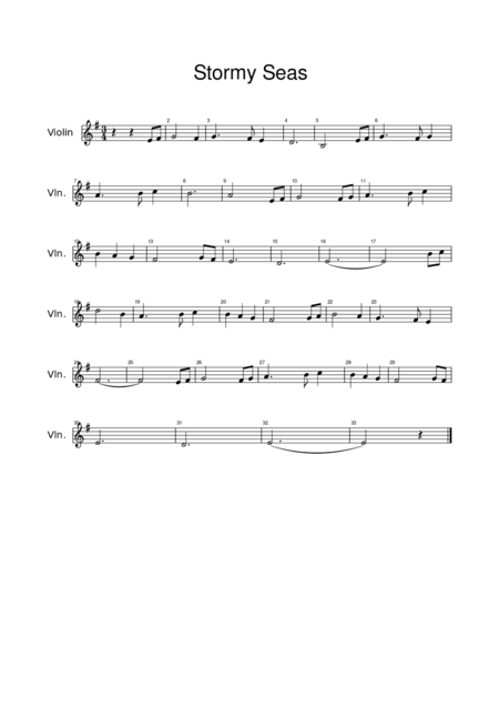 Free Sheet Music Stormy Seas