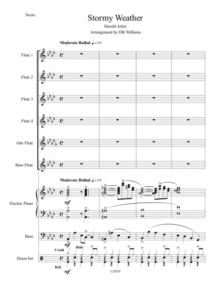 Free Sheet Music Stormy Weather Flute Choir