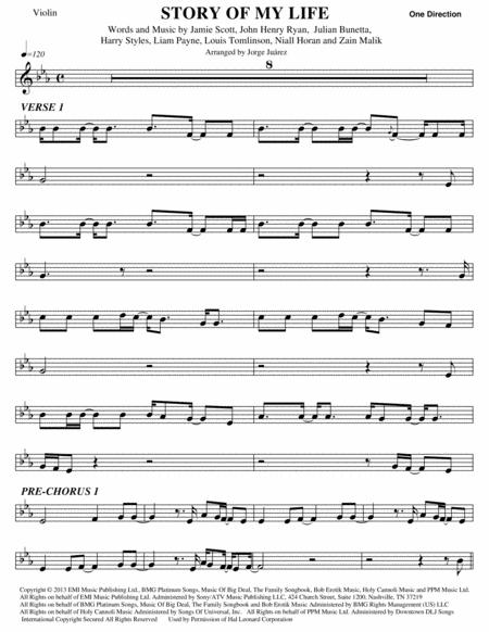 Story Of My Life Violin Sheet Music