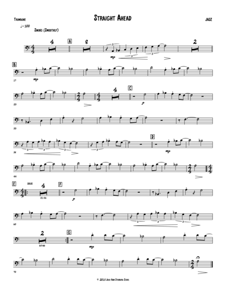 Free Sheet Music Straight Ahead Trombone