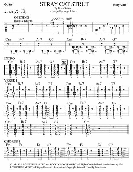 Stray Cat Strut Guitar Tab Sheet Music