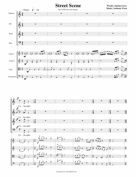 Free Sheet Music Street Scene For Satb Choir And Strings