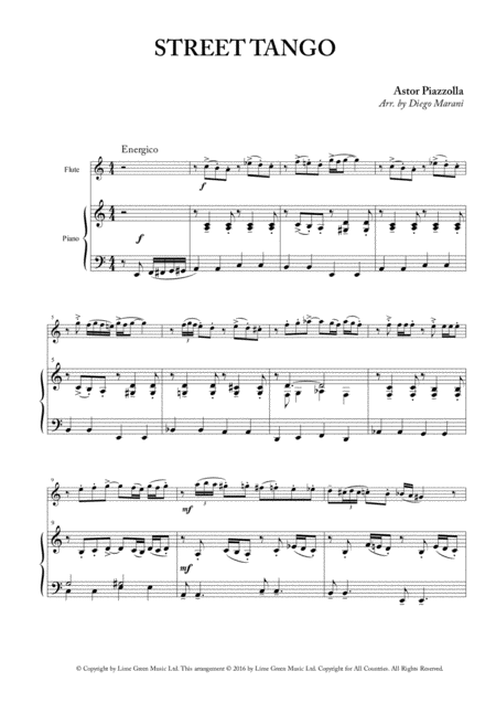 Street Tango For Flute And Piano Sheet Music