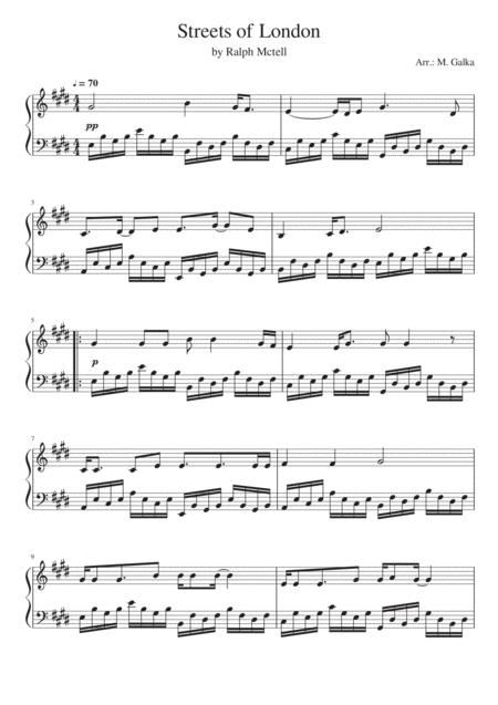 Free Sheet Music Streets Of London Piano Solo