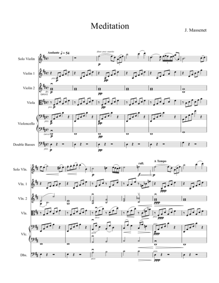 String Chamber Series Meditation Sheet Music