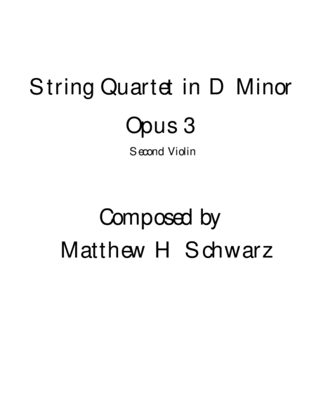 String Quartet 1 In D Minor Second Violin Sheet Music