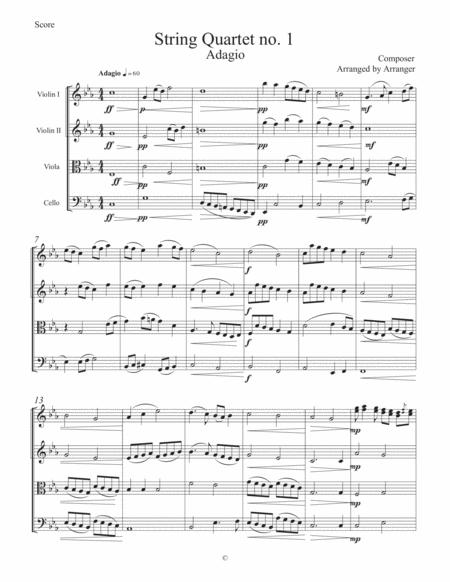 Free Sheet Music String Quartet No 1 Ii Adagio