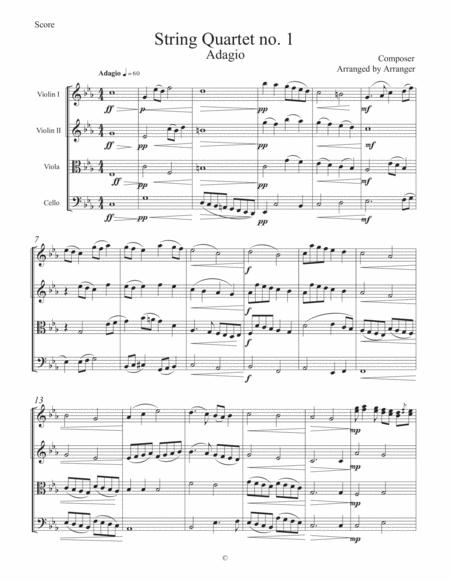 String Quartet No 1 Ii Adagio Sheet Music