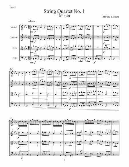 String Quartet No 1 Iii Minuet Sheet Music