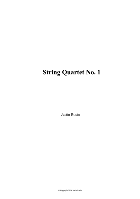 String Quartet No 1 Movement I Sheet Music