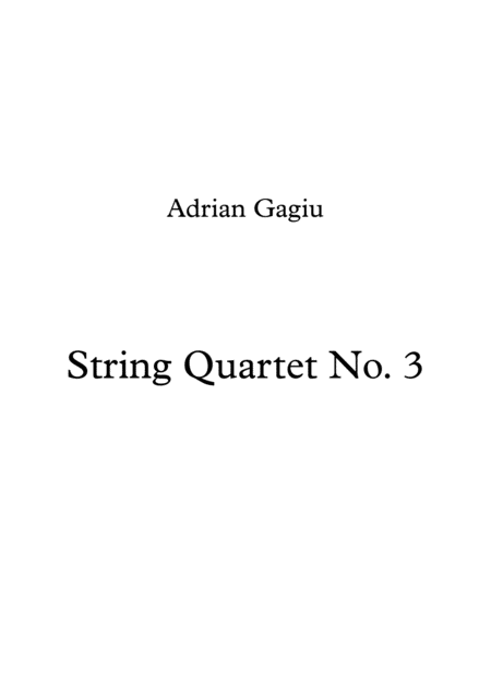 String Quartet No 3 Op 74 Sheet Music