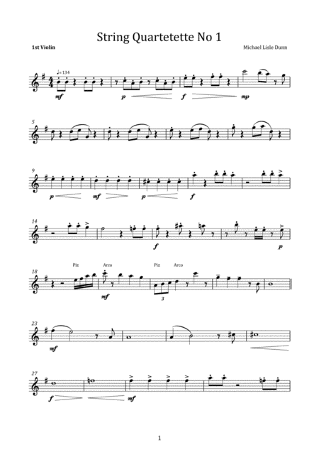 Free Sheet Music String Quartetette No 1