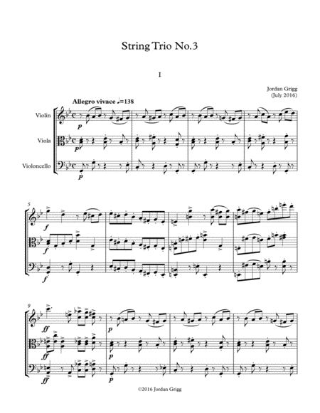 String Trio No 3 Sheet Music