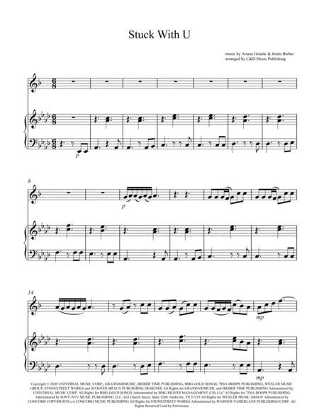 Free Sheet Music Stuck With U For Alto Sax And Piano