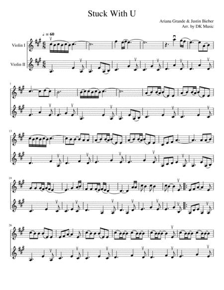 Stuck With U Violin Duet 2 Violins Sheet Music