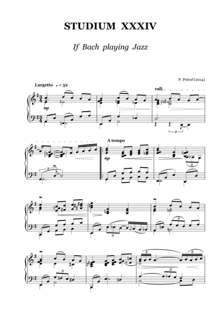 Free Sheet Music Studium Xxxiv If Bach Playing Jazz Piano Solo