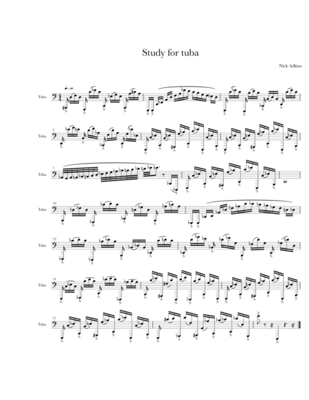 Study For Solo Tuba Sheet Music