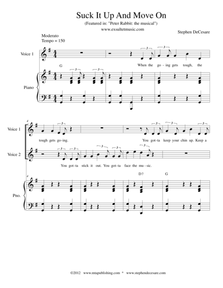 Free Sheet Music Suck It Up And Move On