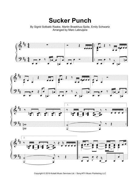 Free Sheet Music Sucker Punch Sigrid Solo Piano