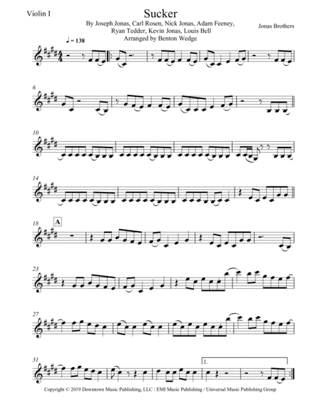 Sucker String Quartet Sheet Music