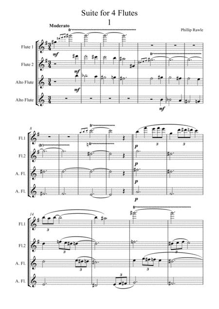 Free Sheet Music Suite For 4 Flutes