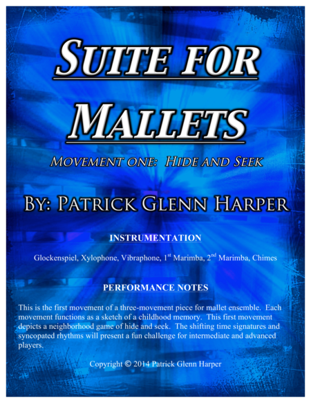 Suite For Mallets Movement 1 Sheet Music