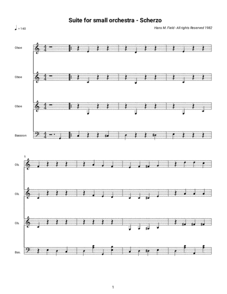 Free Sheet Music Suite For Small Orchestra 2nd Movement Scherzo