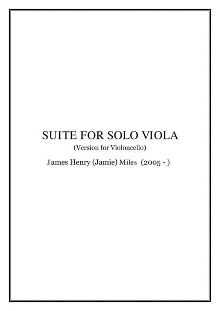 Suite For Solo Viola 2019 Version For Violoncello Sheet Music