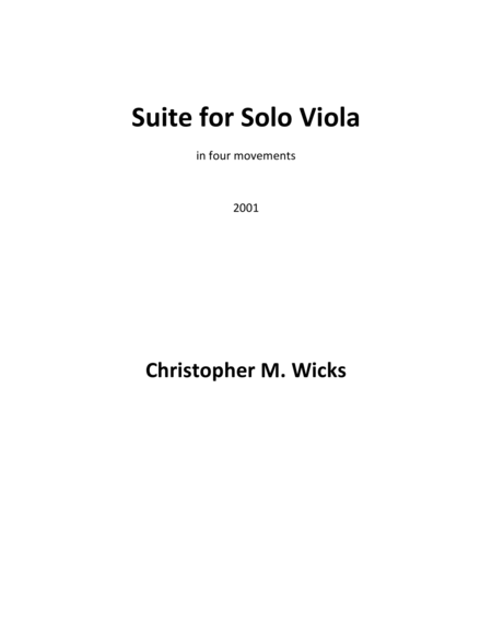 Free Sheet Music Suite For Solo Viola