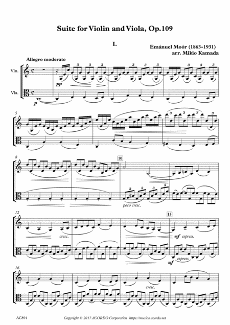 Free Sheet Music Suite For Violin And Viola Op 109