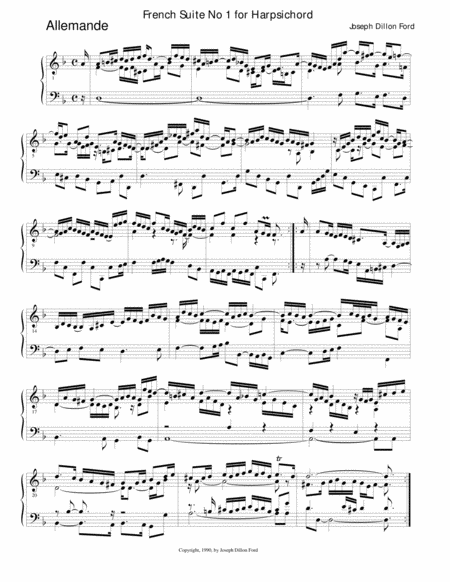 Suite Franaise No 1 Pour Le Clavecin French Suite No 1 For Harpsichord Sheet Music