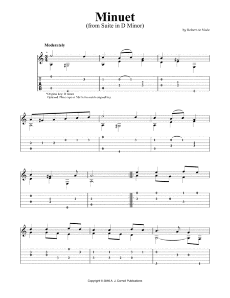 Suite In D Minor Minuet Sheet Music