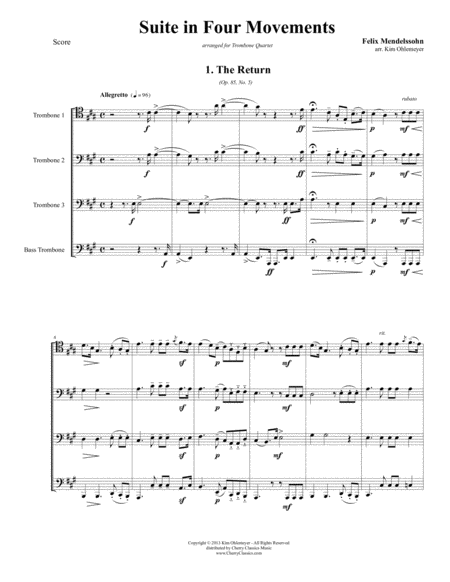 Free Sheet Music Suite In Four Movements For Trombone Quartet