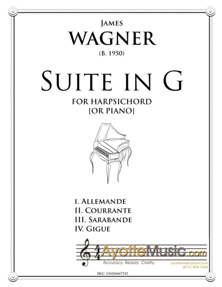 Suite In G For Harpsichord Or Piano Sheet Music