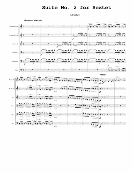 Free Sheet Music Suite No 2 For Brass Sextet