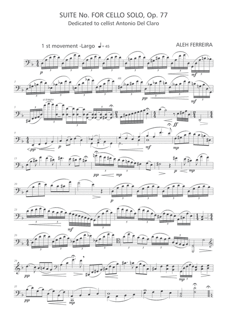 Suite No 4 For Cello Solo Sheet Music