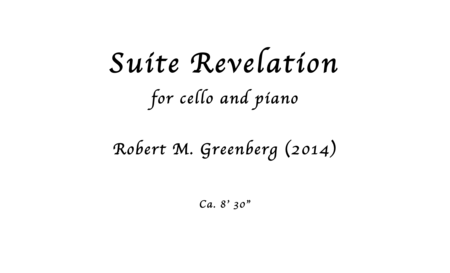 Suite Revelation For Cello And Piano Sheet Music