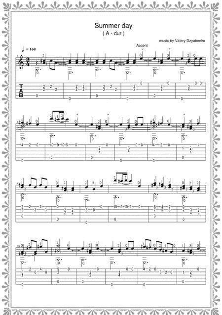 Free Sheet Music Summer Day