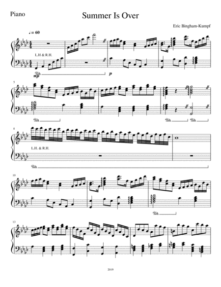 Summer Is Over Sheet Music