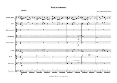 Summerdream Score And Parts Sheet Music