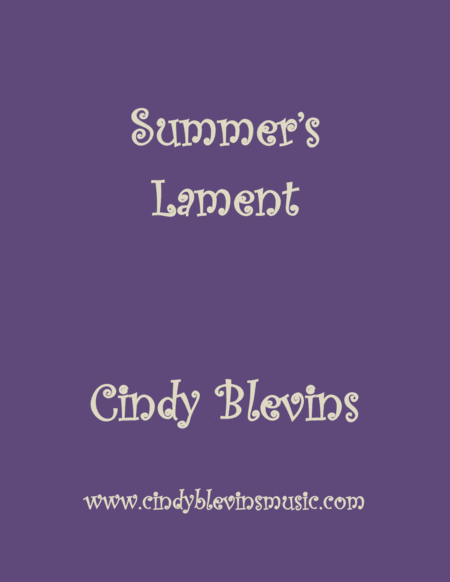 Free Sheet Music Summers Lament An Original Solo For Lap Harp From My Book Lap Harp Compendium